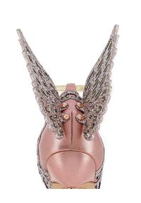 SOPHIA WEBSTER - Sandały Evangeline z brokatowymi skrzydłami. Kolor: różowy, wielokolorowy, fioletowy. Wzór: aplikacja #4