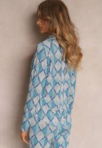Renee - Niebieska Koszula Zdobiona Ornamentalnym Wzorem Ziacahe. Kolor: niebieski. Długość rękawa: długi rękaw. Długość: długie. Wzór: aplikacja #5