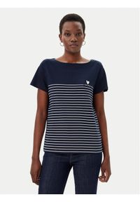 Tom Tailor T-Shirt 1045544 Granatowy Regular Fit. Kolor: niebieski. Materiał: bawełna
