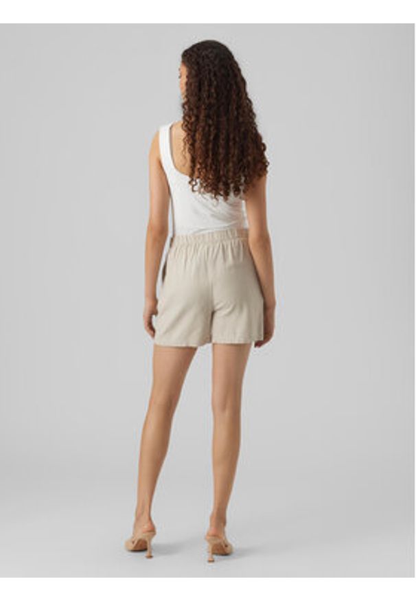Vero Moda Szorty materiałowe Jesmilo 10279694 Beżowy Regular Fit. Kolor: beżowy. Materiał: wiskoza