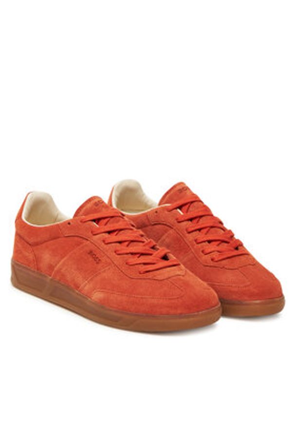 BOSS Sneakersy Brenta 50536645 Pomarańczowy. Kolor: pomarańczowy. Materiał: zamsz, skóra