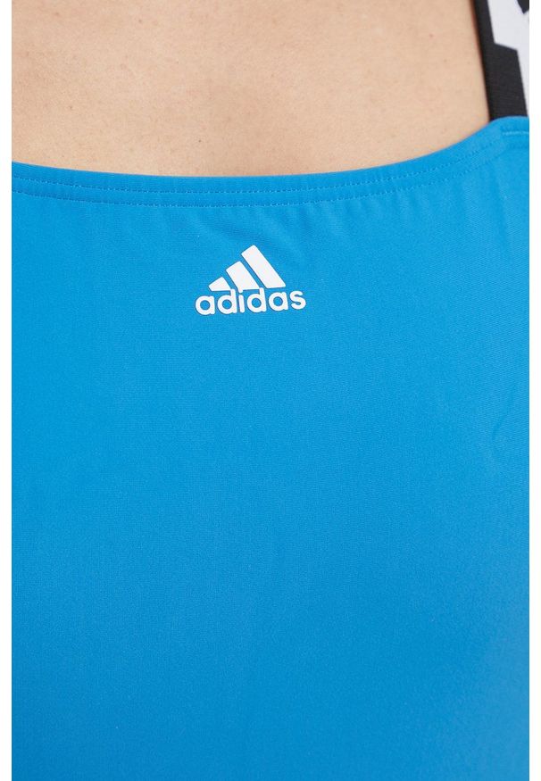 adidas Performance strój kąpielowy miękka miseczka. Kolor: niebieski. Materiał: materiał, dzianina. Wzór: ze splotem