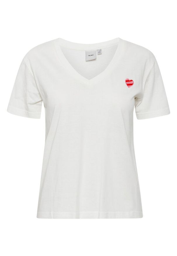 ICHI T-Shirt 20118104 Biały Regular Fit. Kolor: biały