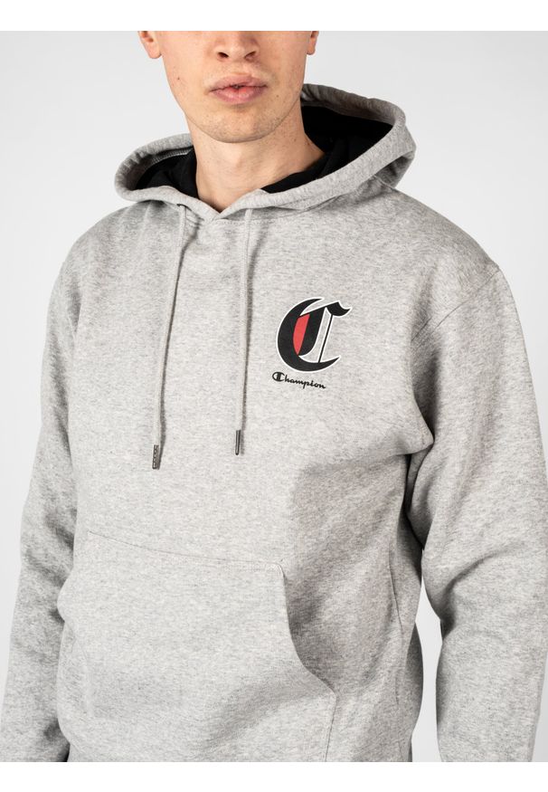 Champion Bluza "Hoodie" | HBGF89H586NKA | Mężczyzna | Szary. Okazja: na co dzień. Typ kołnierza: kaptur. Kolor: szary. Materiał: bawełna, poliester. Wzór: aplikacja, nadruk. Styl: casual
