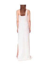 AGGI - Biała sukienka maxi Gina. Kolor: biały. Materiał: tkanina. Długość rękawa: na ramiączkach. Typ sukienki: dopasowane, asymetryczne. Długość: maxi #2