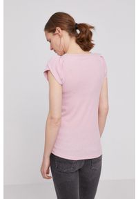 Pepe Jeans T-shirt Doris damski kolor różowy. Kolor: różowy. Materiał: dzianina. Długość: krótkie. Wzór: gładki #5