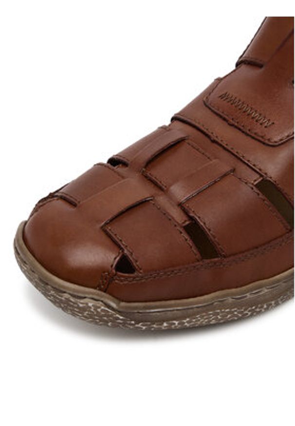 Rieker Sandały 03578-24 Brązowy. Kolor: brązowy. Materiał: skóra