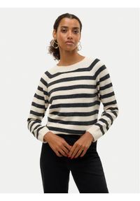 Vero Moda Sweter Doffy 10201022 Beżowy Regular Fit. Kolor: beżowy. Materiał: syntetyk