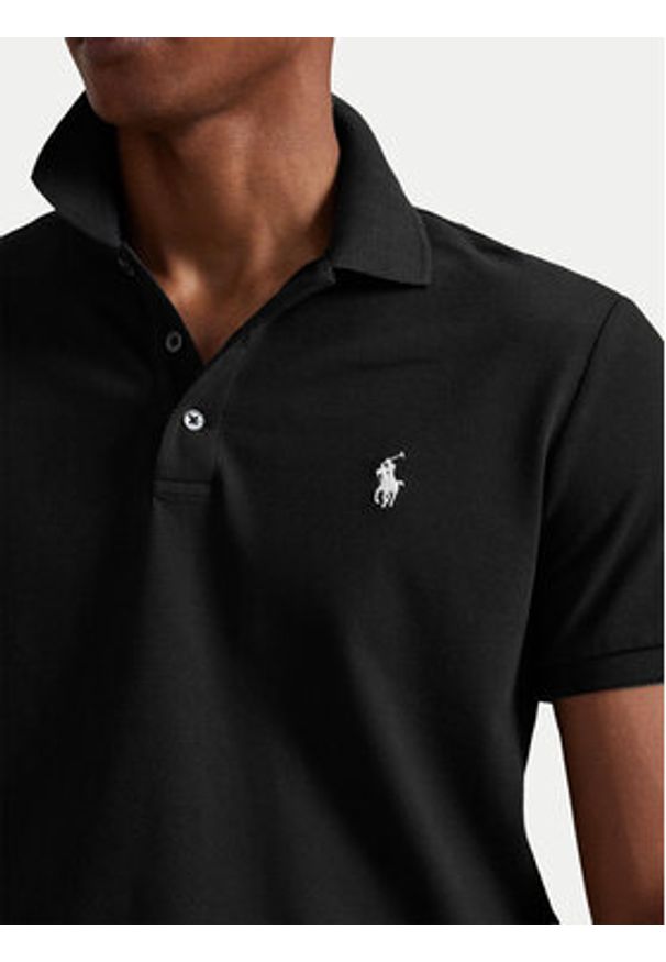 Polo Ralph Lauren Polo 710941439040 Czarny Custom Slim Fit. Typ kołnierza: polo. Kolor: czarny. Materiał: bawełna