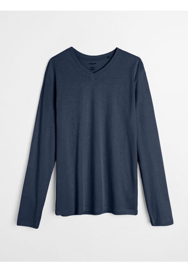 Sinsay - Bawełniana koszulka z długimi rękawami - szary. Kolor: szary. Materiał: bawełna. Długość rękawa: długi rękaw. Długość: długie