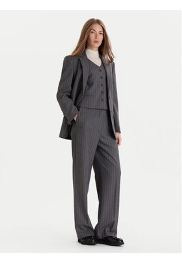 TOMMY HILFIGER - Tommy Hilfiger Spodnie materiałowe WW0WW47550 Szary Wide Leg. Kolor: szary. Materiał: syntetyk