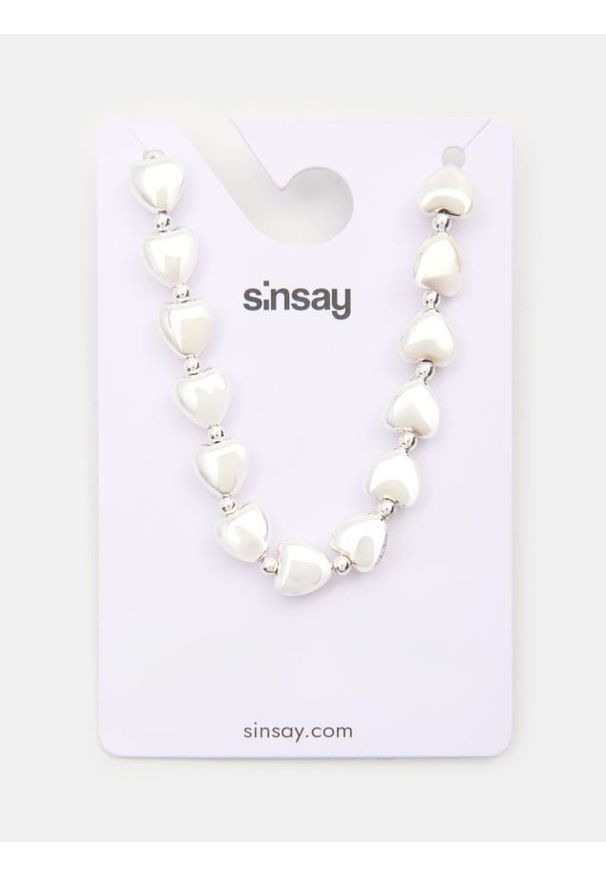 Sinsay - Naszyjnik z błyszczącym wykończeniem - srebrny. Materiał: srebrne. Kolor: srebrny