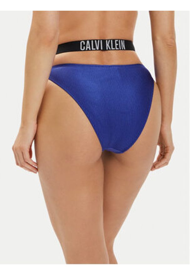 Calvin Klein Swimwear Dół od bikini KW0KW02391 Granatowy. Kolor: niebieski. Materiał: syntetyk