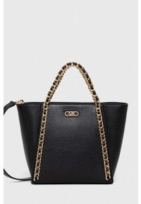 MICHAEL Michael Kors torebka skórzana kolor czarny. Kolor: czarny. Materiał: skórzane