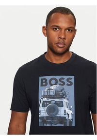 BOSS T-Shirt Te_Mextour 50535079 Granatowy Regular Fit. Kolor: niebieski. Materiał: bawełna