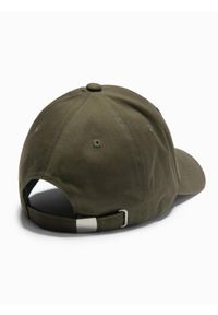 Ombre Clothing - Męska czapka bejsbolówka z daszkiem i dużą naszywką – khaki V2. Kolor: czarny. Materiał: guma, bawełna. Wzór: aplikacja. Styl: casual, elegancki #5