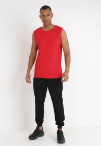 Born2be - Czerwona Koszulka Sofrodem. Kolor: czerwony. Materiał: materiał, bawełna, jeans. Długość rękawa: bez rękawów. Wzór: bez wzorów #5