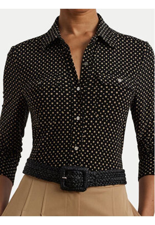 Lauren Ralph Lauren - LAUREN RALPH LAUREN Koszula 200971090001 Czarny Slim Fit. Kolor: czarny. Materiał: syntetyk