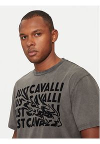 Just Cavalli T-Shirt 77OAHC05 Czarny Regular Fit. Kolor: czarny. Materiał: bawełna #4