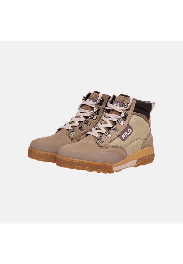 Buty turystyczne damskie Fila Grunge II CVS Mid trapery. Okazja: na co dzień. Kolor: brązowy