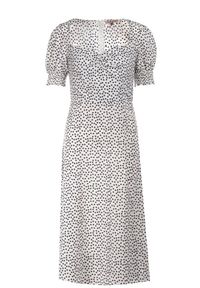 Born2be - Biała Sukienka Aquineva. Kolor: biały. Wzór: kwiaty. Długość: midi #6