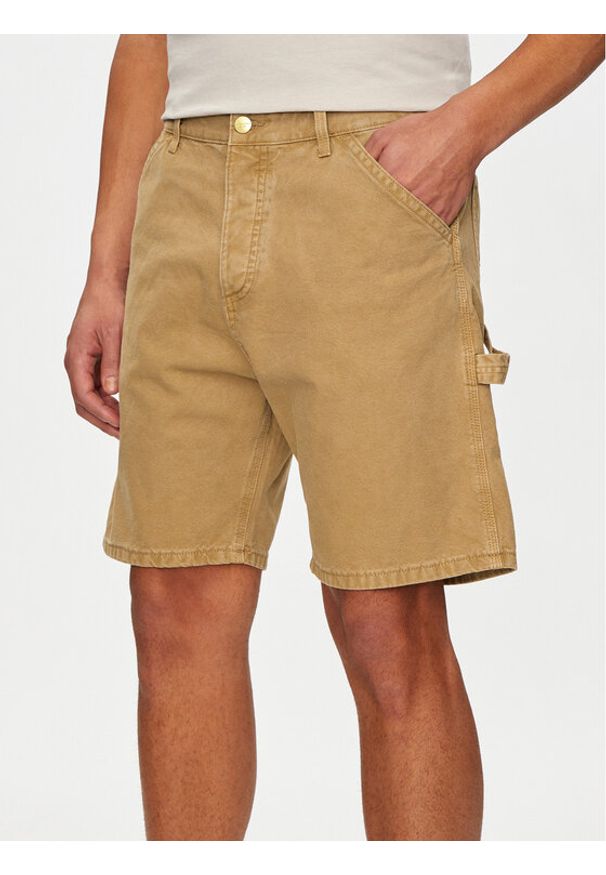Jack & Jones - Jack&Jones Szorty jeansowe Jjitony 12252814 Brązowy Loose Fit. Kolor: brązowy. Materiał: bawełna
