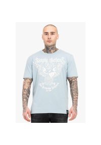 TAPOUT - Luźny T-shirt Tapout Throper. Kolor: niebieski. Wzór: nadruk #1