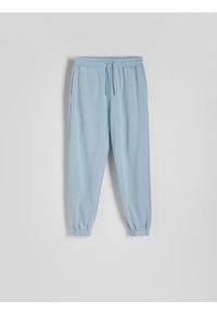 Reserved - Spodnie dresowe z efektem acid wash - jasnoniebieski. Kolor: niebieski. Materiał: dresówka #1