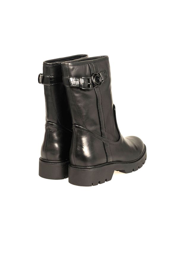Guess Botki "Radlyn" | FL7RDY ELE10 | Kobieta | Czarny. Zapięcie: bez zapięcia. Kolor: czarny. Materiał: skóra ekologiczna. Wzór: aplikacja