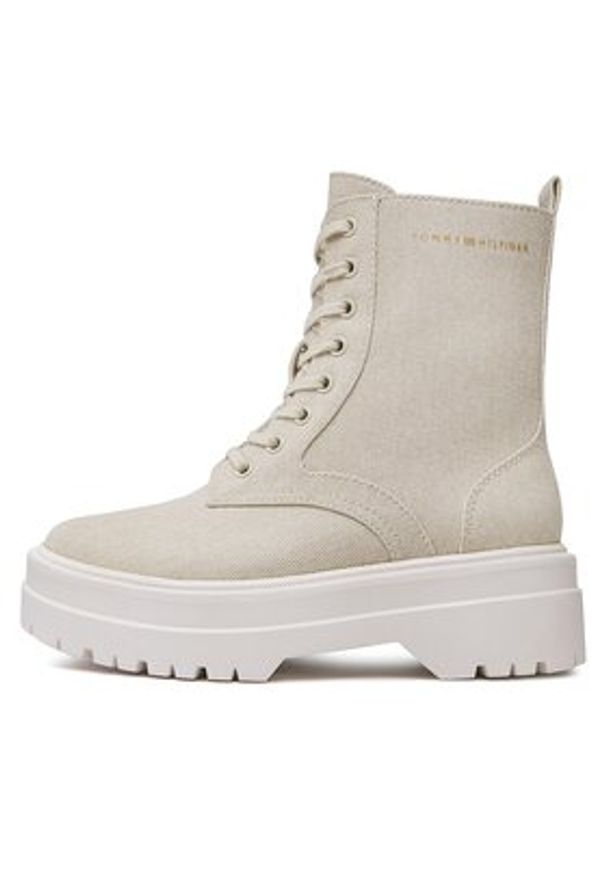 TOMMY HILFIGER - Tommy Hilfiger Trapery Feminine Essential Canvas FW0FW07357 Beżowy. Kolor: beżowy. Materiał: materiał