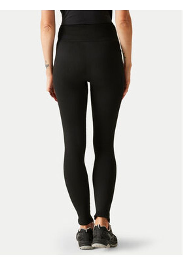 Regatta Legginsy Thermal Stretch RWJ291 Czarny Slim Fit. Kolor: czarny. Materiał: syntetyk