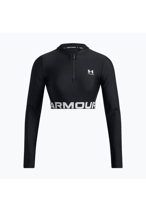 Top treningowy damski Under Armour Heat Gear Rib 1/4 Zip. Kolor: czarny. Długość rękawa: długi rękaw