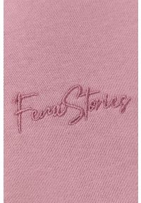 Femi Stories - Bluza bawełniana Aurena. Typ kołnierza: kaptur. Kolor: fioletowy. Materiał: bawełna. Długość rękawa: długi rękaw. Długość: długie. Wzór: gładki #4