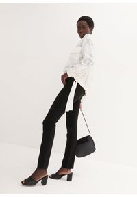 bonprix - Spodnie ze stretchem z gumką w talii. Kolor: czarny. Styl: klasyczny #2