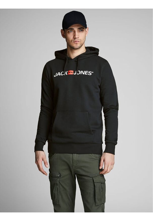 Jack & Jones Bluza Corp Old Logo 12137054 Czarny Regular Fit. Kolor: czarny. Materiał: bawełna