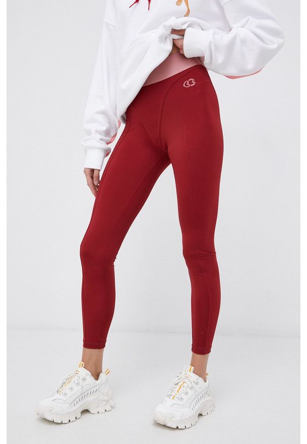 Reebok Classic - Legginsy. Stan: podwyższony. Kolor: czerwony. Materiał: dzianina. Wzór: gładki