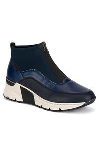 Rieker Botki N6352-14 Niebieski. Kolor: niebieski. Materiał: materiał #6