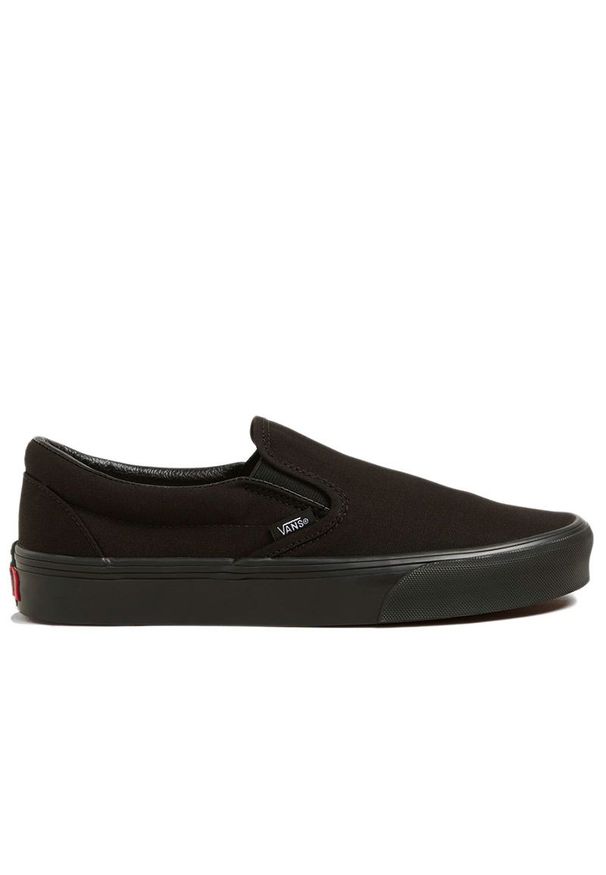 Buty Vans Classic Slip-On VN000EYEBKA1 - czarne. Okazja: na co dzień. Zapięcie: bez zapięcia. Kolor: czarny. Materiał: materiał, guma. Szerokość cholewki: normalna. Model: Vans Classic