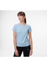Decathlon - Koszulka fitness damska Puma. Kolor: niebieski. Materiał: bawełna, materiał. Sport: fitness #1