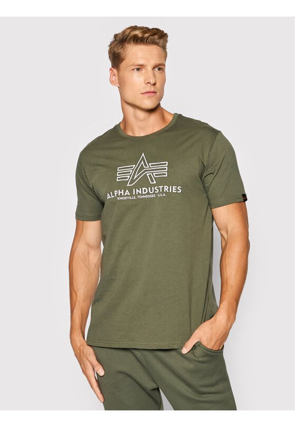 Alpha Industries T-Shirt Basic 118505 Zielony Regular Fit. Kolor: zielony. Materiał: bawełna