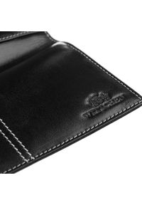 Wittchen - Damski portfel skórzany z ozdobnym przeszyciem czarny. Kolor: czarny. Materiał: skóra. Wzór: gładki #5