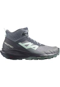 salomon - Damskie buty turystyczne Salomon Outpulse Mid Gtx. Kolor: czarny, szary, wielokolorowy. Materiał: syntetyk, tkanina. Szerokość cholewki: normalna. Styl: sportowy