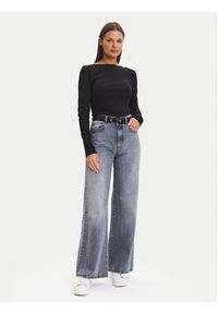 TOMMY HILFIGER - Tommy Hilfiger Bluzka WW0WW47309 Czarny Slim Fit. Kolor: czarny. Materiał: wiskoza #5