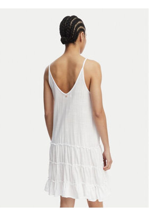 Banana Moon Sukienka letnia Dona Tafalia LTL10 Biały Regular Fit. Kolor: biały. Materiał: bawełna. Sezon: lato