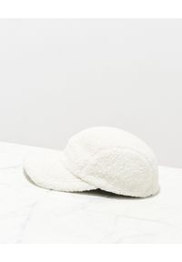 RUSLAN BAGINSKIY - Biała ocieplana czapka z daszkiem. Kolor: biały. Materiał: materiał. Wzór: aplikacja. Sezon: zima, jesień #2