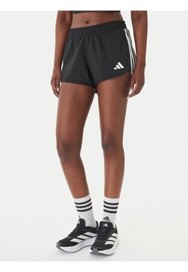 Adidas - adidas Szorty sportowe Pacer Workout Woven 2in1 KD9742 Czarny Regular Fit. Kolor: czarny. Materiał: syntetyk