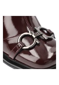 Bordowe Botki S.Barski Obuwie Damskie Na Obcasie. Okazja: na co dzień. Zapięcie: sprzączka. Kolor: czerwony. Szerokość cholewki: normalna. Materiał: lakier. Sezon: zima, jesień. Obcas: na obcasie. Styl: casual, elegancki. Wysokość obcasa: średni #5