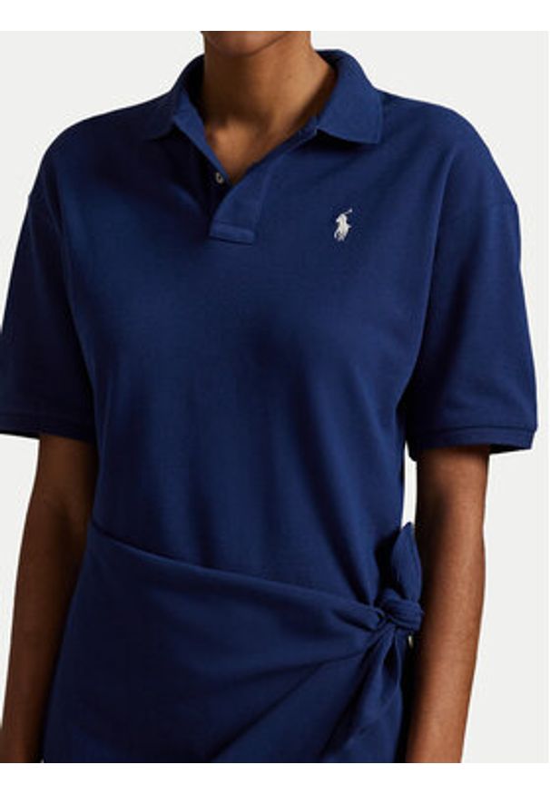 Polo Ralph Lauren Sukienka codzienna 211A88516001 Granatowy Straight Fit. Okazja: na co dzień. Typ kołnierza: polo. Kolor: niebieski. Materiał: bawełna. Typ sukienki: proste. Styl: casual