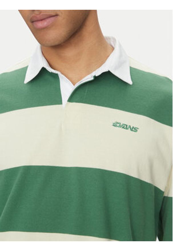 Vans Polo Ward Stripe VN000KU8 Zielony Regular Fit. Typ kołnierza: polo. Kolor: zielony. Materiał: bawełna