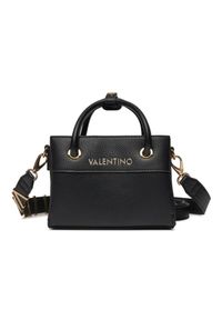 Valentino by Mario Valentino - VALENTINO Mała czarna torebka Alexia. Kolor: czarny. Wzór: paski #3